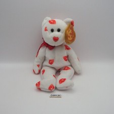 Ty Beanie Baby Smooch C0912C Plush White Bear Kiss 8" Plush StuffedToy Doll 2000