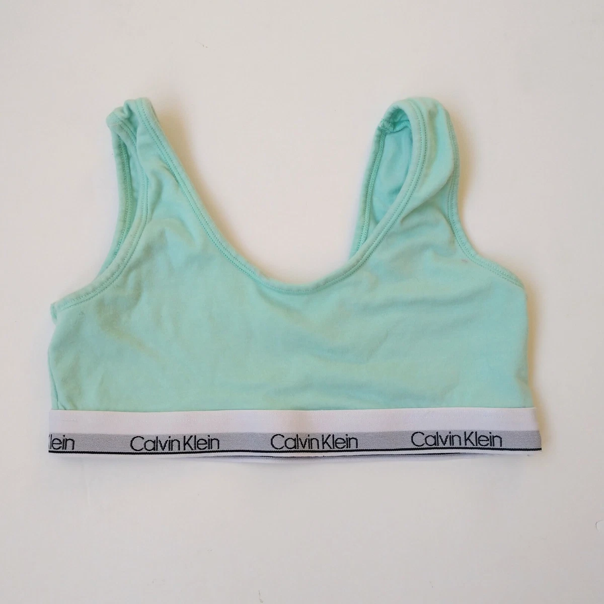 Calvin Klein Kids Youth Teal Mint Bralette Sports Bra Size 7 8 Medium