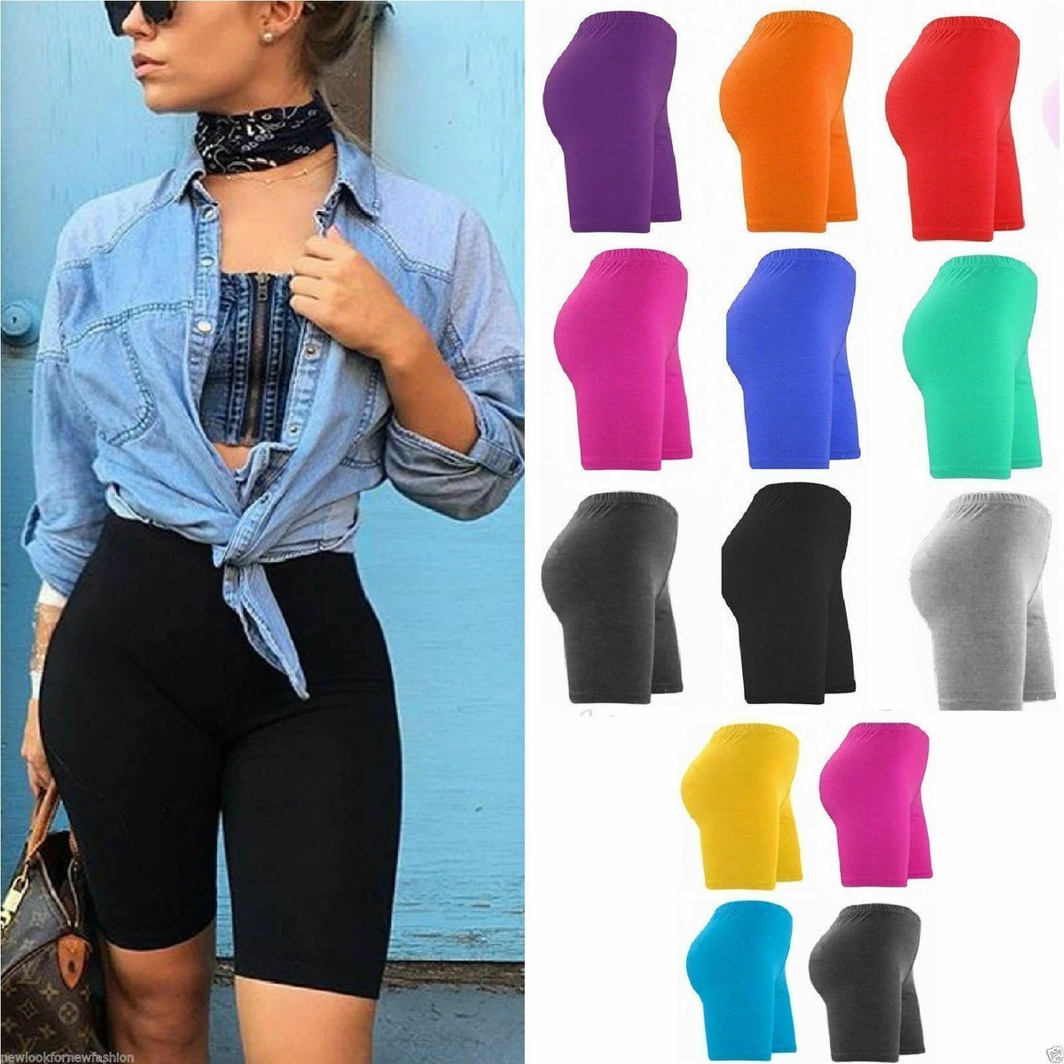 WOMENS ACTIVE CASUAL SHORTS DANCING LEGGINGS STRETCHABLE LADIES CYCLING SHORTS