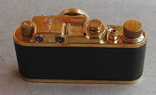 Leica II D Afrika Korps copy Gold in leather case (FED Zorki copy
