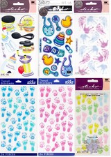 Sticko Stickers BABY sets - Boy Girl Rattle Hand Foot Prints Bottle Food - NIP