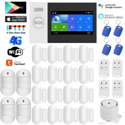 F18 WiFi+4G/3G/2G Tuya APP Wireless Home Security Alarm System+Alexa+Google Home