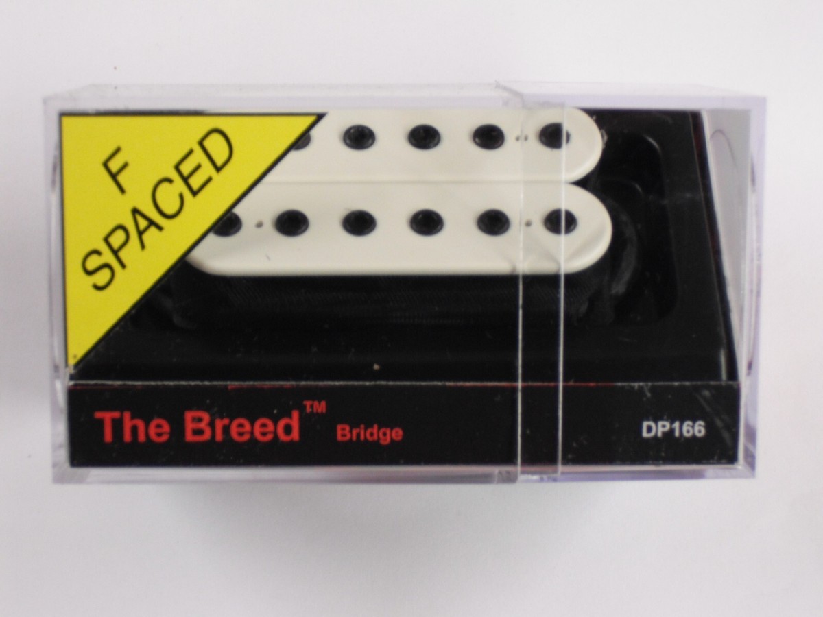 DiMarzio F-spaced Breed Bridge Humbucker White W/Black Poles DP