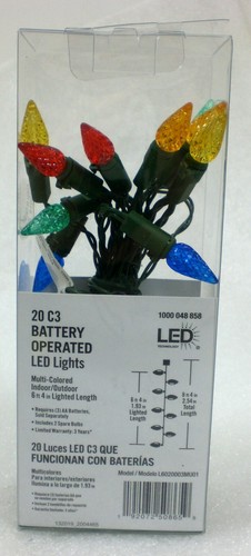 Home Accents Holiday 20 LED Battery Operated C3 Lights MultiColor 1000 048 858 - Picture 3 of 7