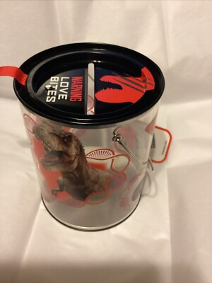 Jurassic Park Valentines Day Plastic Tin Card Holder Mailbox MWT