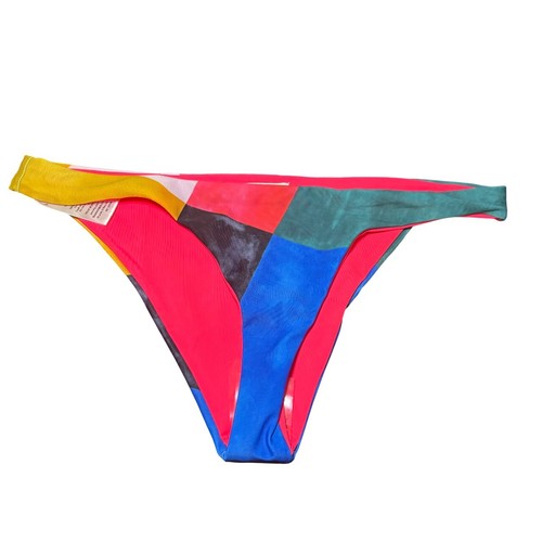 Set bikini Mara Hoffman Mila top avvolgente e cotone Kay blu multi taglia S - Foto 6 di 11