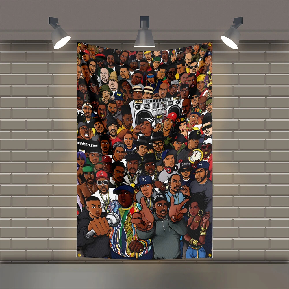 Hip-Hop 2Pac オリジナルパネル Hip Hop Artists Rapper Legends 2pac Flag Tapestry Wall Art Hanging