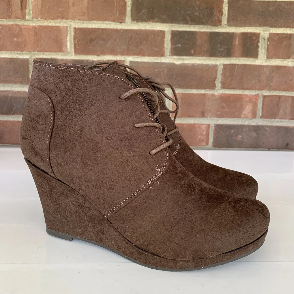 Journee wedge booties sales