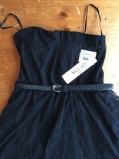 NWT Love Reign Dress Size Small Black Lined Halter Lace Body Sexy Sheer Stretch