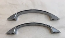 Vintage Chrome Drawer Pulls Cabinet Door Handle MCM Mid Century - Lot of 2