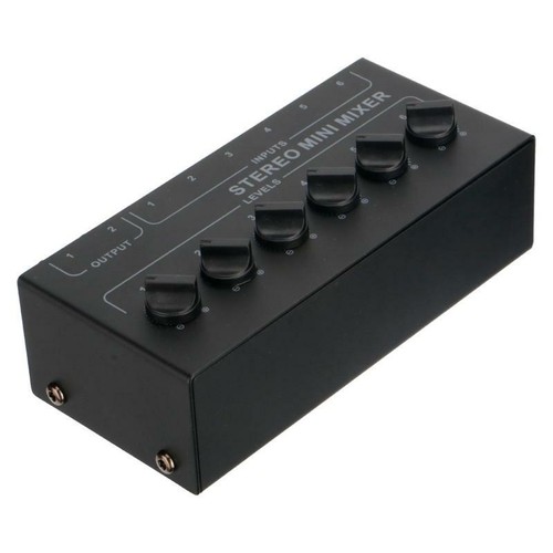 Stereofoniczny mini mikser liniowy 6-kanałowy mini audio stereo pasywny mikser wysoki i niski skok - Zdjęcie 10 z 11