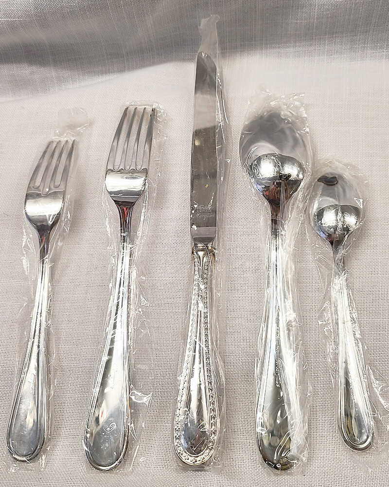 MARQUISE by Noritake Silver Plate 5 Piece Set NEW NEVER USED MARQUISE by Noritake Silver Plate 5 Piece Set NEW NEVER USED