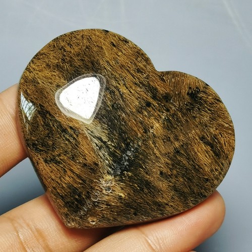 Natural Beautiful Golden Hair Rutilated Quartz Crystal Sphere Heart Specimen - Picture 5 of 10