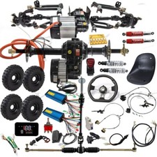 Go Kart Front Drive Shaft Swing Arm 30'' Rear Axle Kit 1500W Motor 4.10-6 Wheels