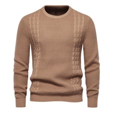 Men's Slim Fit Crewneck Sweater Casual Knitted Pullover Warm Sweaters