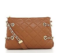 Authentic Michael Kors Susannah Leather Messenger Bag W/metal Chain, Brown on sale Authentic Michael Kors Susannah Leather Messenger Bag W/metal Chain, Brown on sale