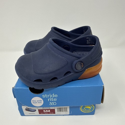Stride Rite 360 Bray Toddler Boys Light Up Navy Orange Clogs Sz 3M - Picture 6 of 10