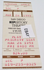San Diego Repertory California Lyceum Theatre MAR 26, 1993 Ticket Stub