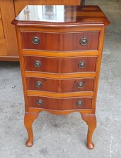 SMALL ANTIQUE REPRODUCTION YEW CHEST OF DRAWERS            FREE UK POSTAGE