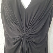 Calvin Klein Black Starburst Ruched V-Neck Sheath Dress Size 12 Sleeveless