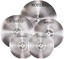 Low Volume Cymbal Pack Mute Cymbal Set 5 Pieces, 14"hi-hat 16"crash 18"crash 20"