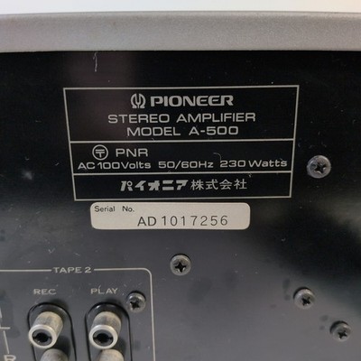 Pioneer A-500 Integrated Stereo Amplifier Working Vintage Rare