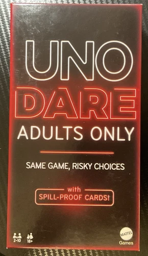 UNO Dare Adults Only Card Game, 2-10 Players Waterproof Cards and  for Adult