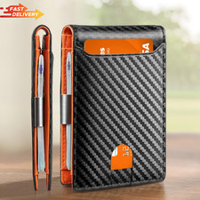 Black Leather Wallet Chrome Hearts Style Folding- Leather Money Clip for men