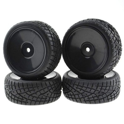 4PCS 1:10 On Road RC Tires 12mm Hub Wheel Rims Concentric Hard Dish for Touri...