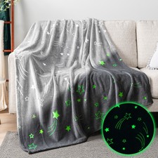 Glow in The Dark Throw Blanket for Kids Boys Girls Unicorn Dinosaur Space Stars