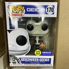 Funko Pop! Geicoween Exclusive GITD Gecko Ad Icons #170 Vinyl Figure White