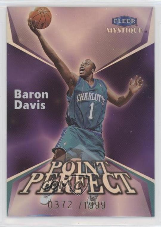 1999-00 Fleer Mystique Point Perfect 372/1999 Baron Davis #8PP Rookie RC 0ud6