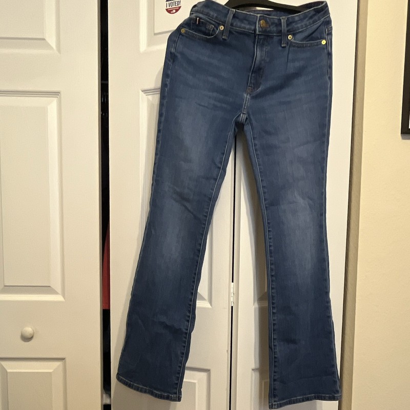 Tommy Hilfiger Bootcut Medium Wash Blue Denim Women's Jeans 5-Pocket Logo