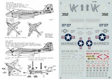 MICROSCALE DECALS 1/48 A-6E Intruder VMA(AW) 121 VMA(AW) 332 Moonlighters (USMC)