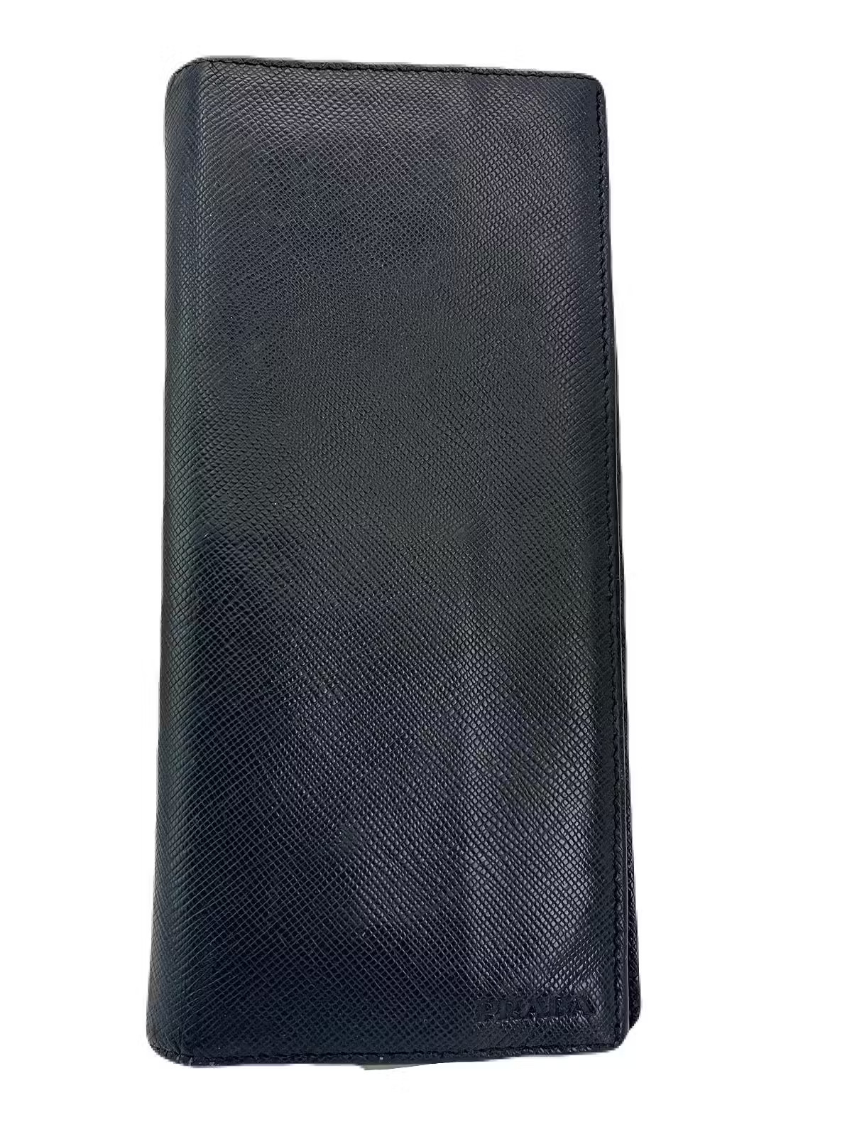 Prada Navy Leather Long Wallet T944-2 Pre-Owned