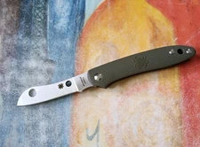 Spyderco Roadie Slipjoint Folder, Satin N690Co Plain Blade, Olive Green Handle