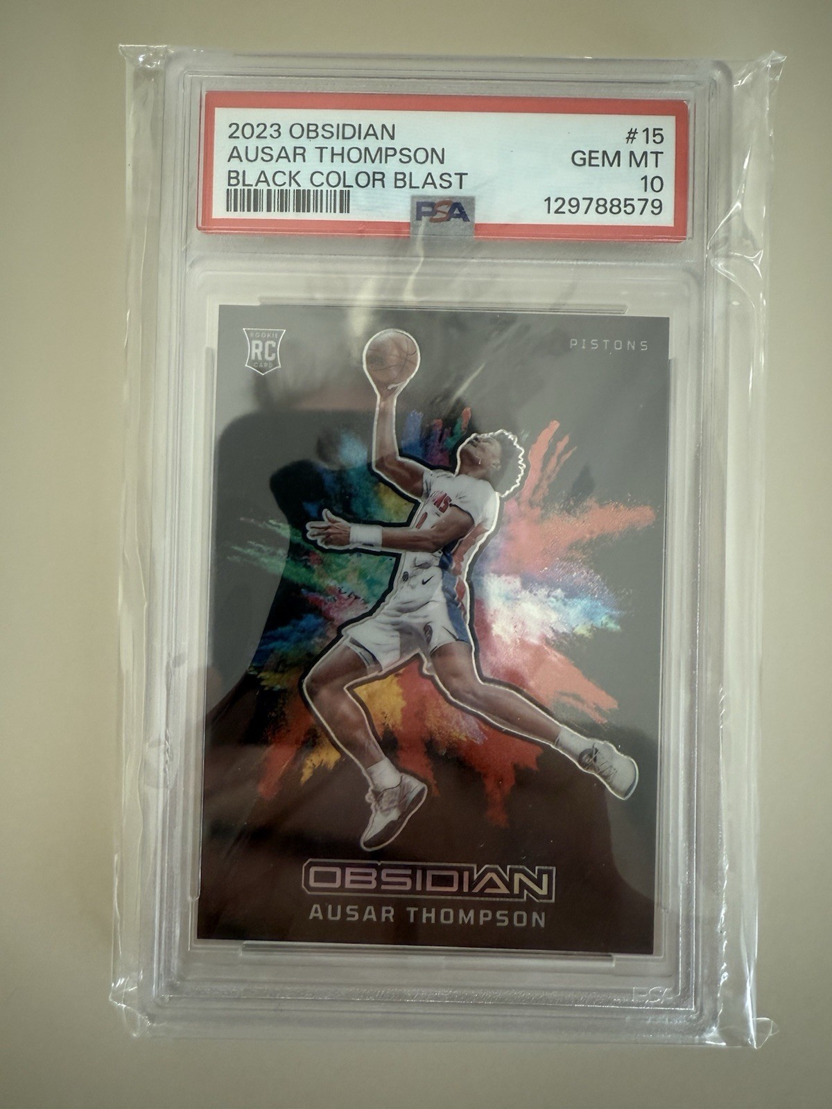 2023-24 obsidian basketball Ausar Thompson Black Color Blast PSA 10
