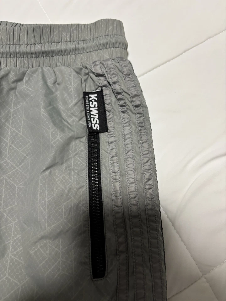 Pantalones de chándal K-Swiss forrados de malla geométrica talla L ropa deportiva ocio informal Foto 4 de 4