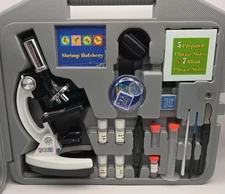 PLAY22 Educational Microscope & Scientific 50pc Kit for Kids 300x/600x/1200x