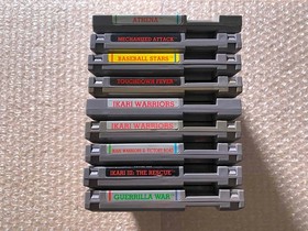 LOT OF 9 SNK NES Games (Ikari III Touchdown Athena Mechanized) - CARTS ONLY