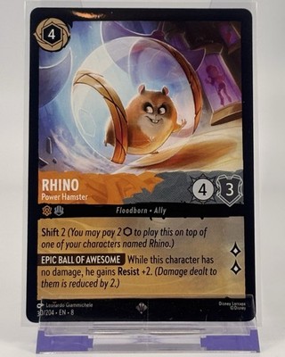 Rhino Power Hamster 30/204 Super Rare Lorcana Reign of Jafar NM