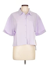 NWT Kyodan Women Purple Short Sleeve Blouse L