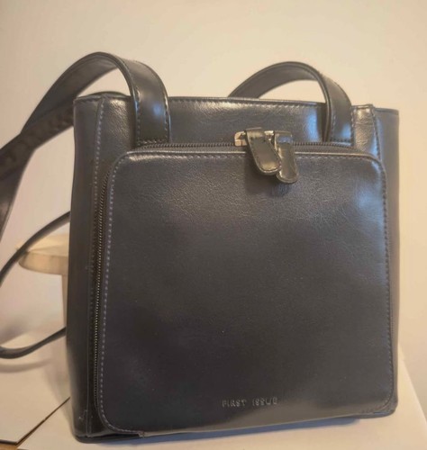 Vintage Liz Claiborne First Issue Blue Leather Shoulder Bag 1990's