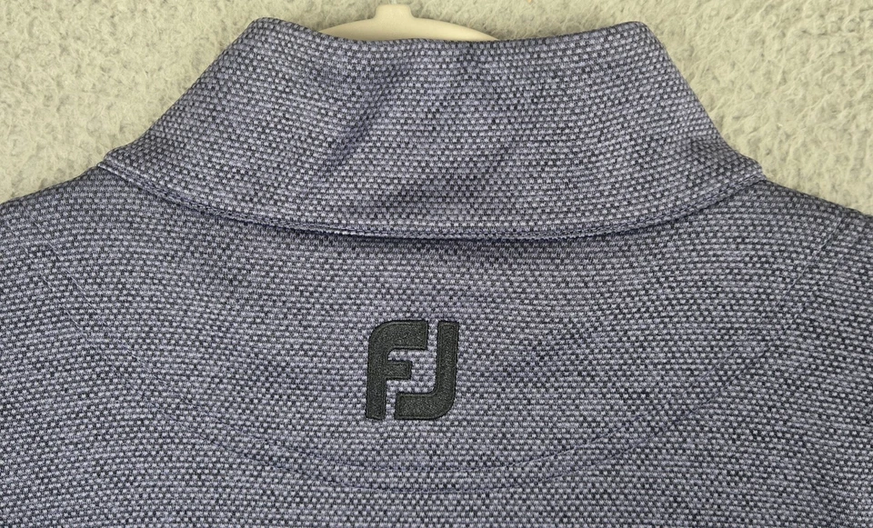 Pullover de golf FootJoy Titleist 1/4 cremallera para hombre talla grande púrpura moteado ojo de pájaro Foto 3 de 4