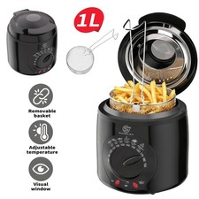 SUPERLEX 1L Small Deep Fat Fryer Electric Non-stick Chip Pan & Basket Oil Fry UK