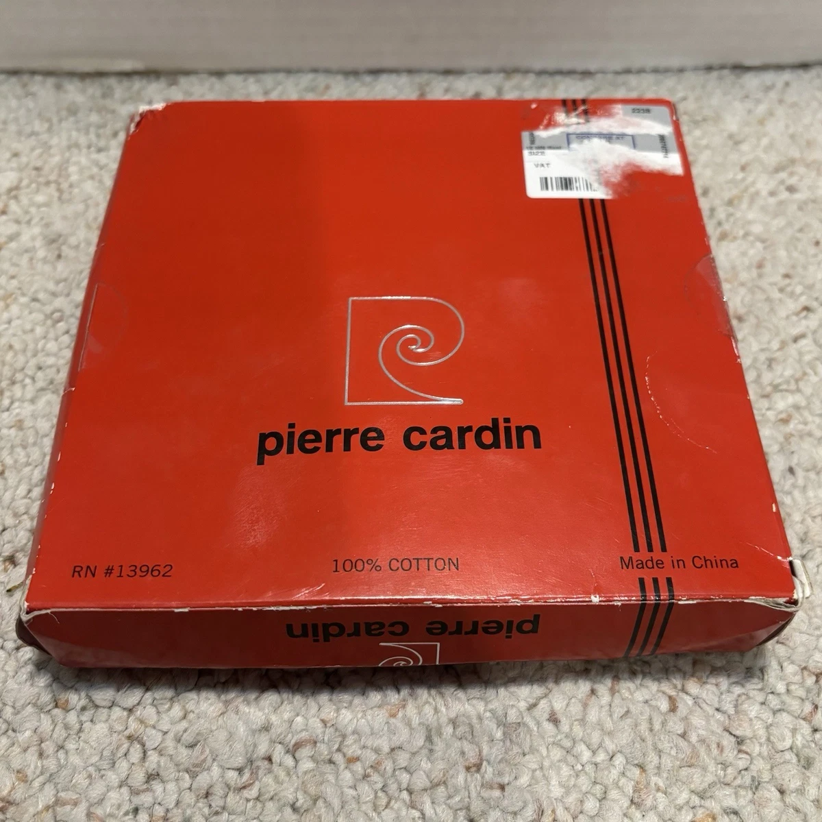 Pierre Cardin 100% Cotton Handkerchiefs (3) Monogrammed Letter M NEW IN BOX
