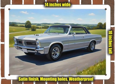Metal Sign - 1965 Pontiac GTO 6 Oil Painting - 14x10
