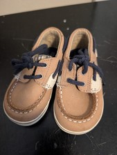 Sperry Top-Sider Baby Toddler Boat Shoes Bluefish Crib Tan Leather Upper Size 3M