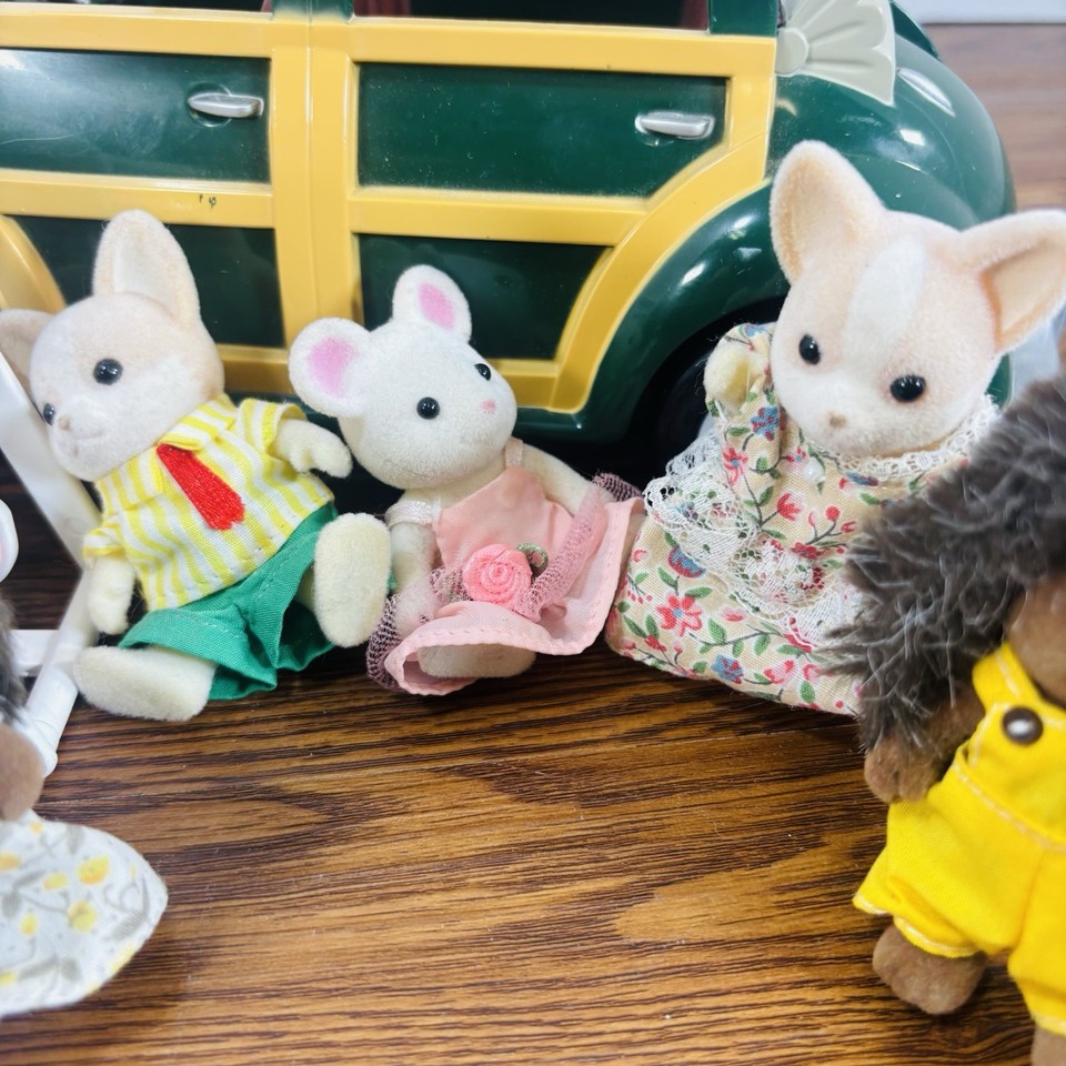 Calico Critters Green Woody Family Convertible Toy Car Hedgehogs Bunny ...