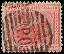 Western Australia 1905 1d Carmine CDS P.O PMK